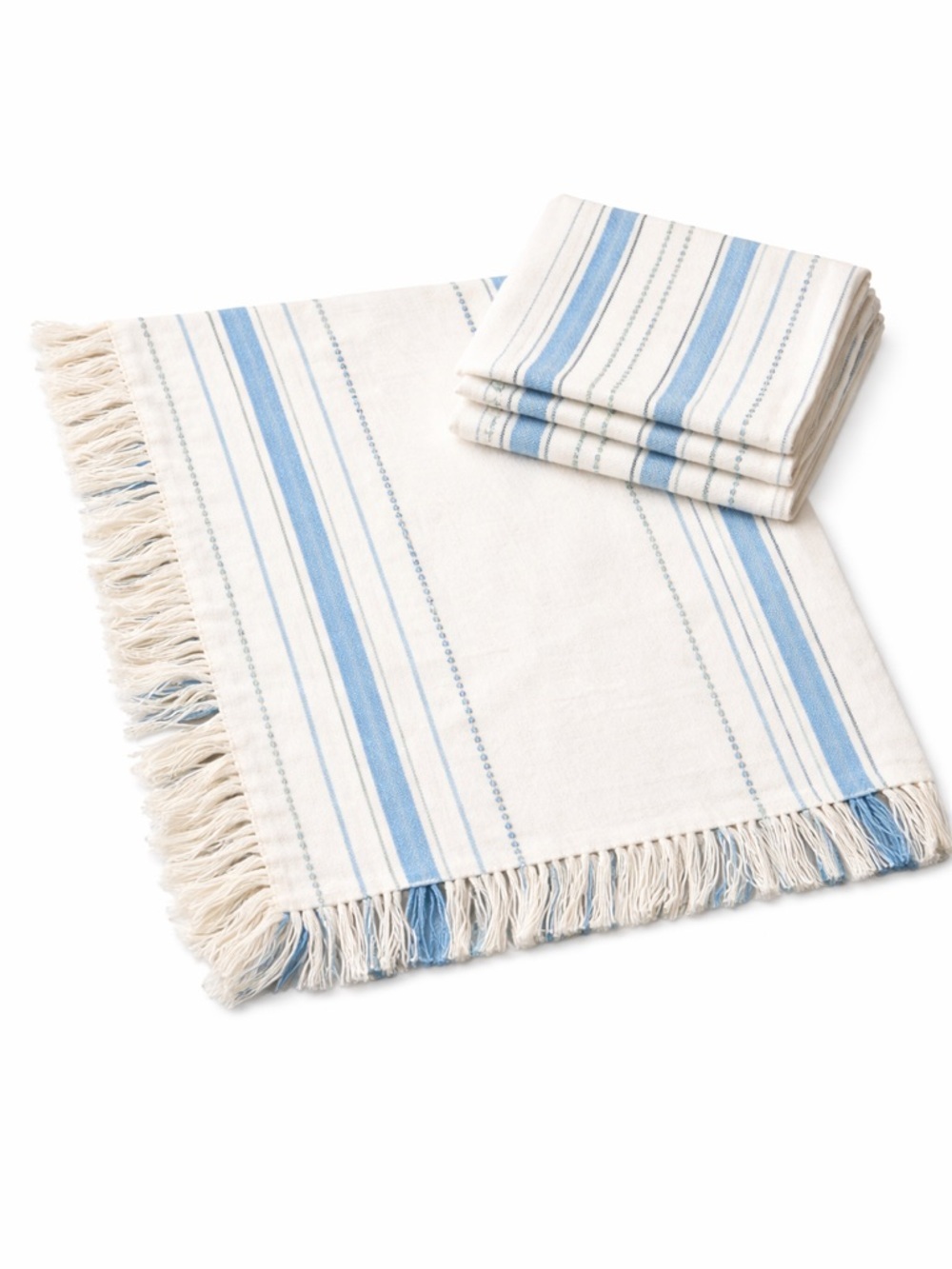 Farmhouse Cotton Napkins Set of 4 Blue Stripe